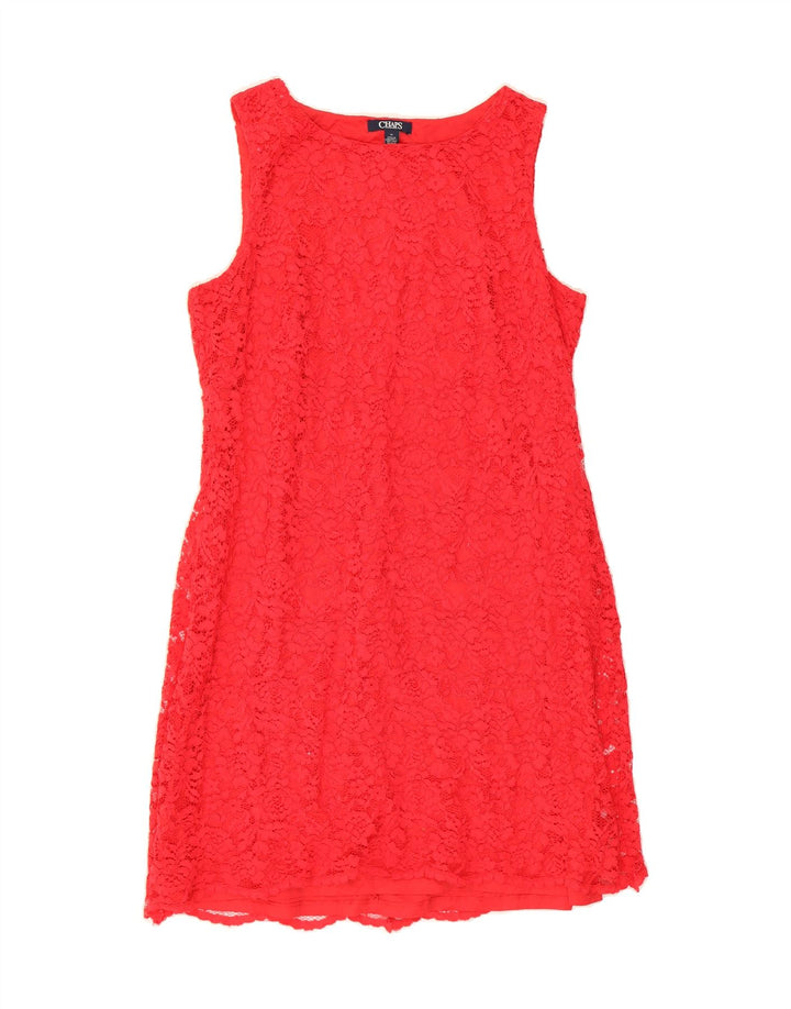CHAPS Womens Sleeveless A-Line Dress US 16 2XL Red Nylon Vintage Chaps and Second-Hand Chaps from Messina Hembry 