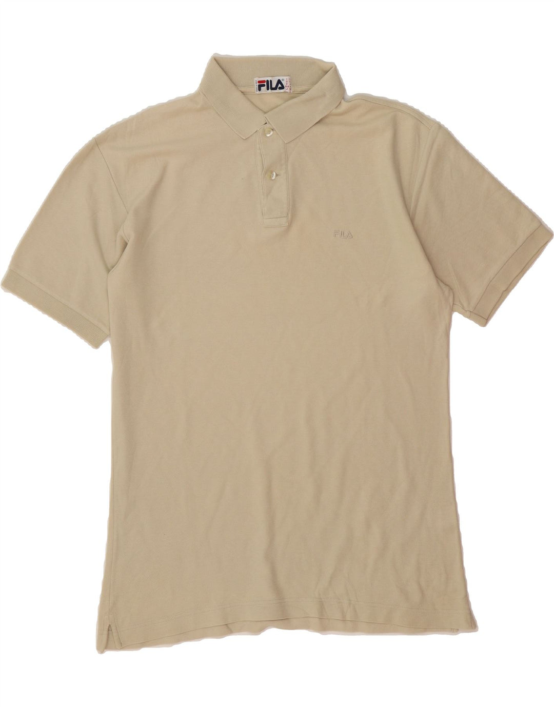 FILA Mens Polo Shirt IT 50 Medium Beige Vintage Fila and Second-Hand Fila from Messina Hembry 