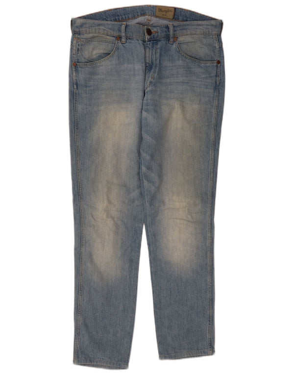 Blugi conici Wrangler pentru bărbați Greensboro Acid Wash W34 L32, bumbac albastru