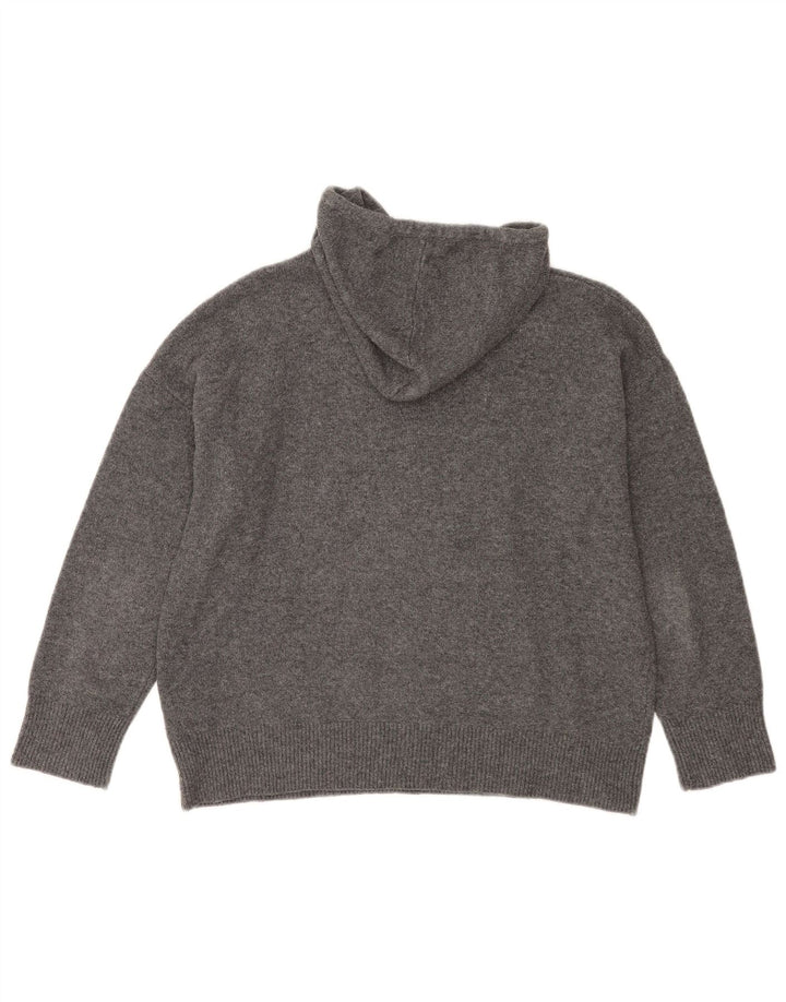 Pulover supradimensionat cu glugă pentru femei Zara UK 10 Poliester gri mic