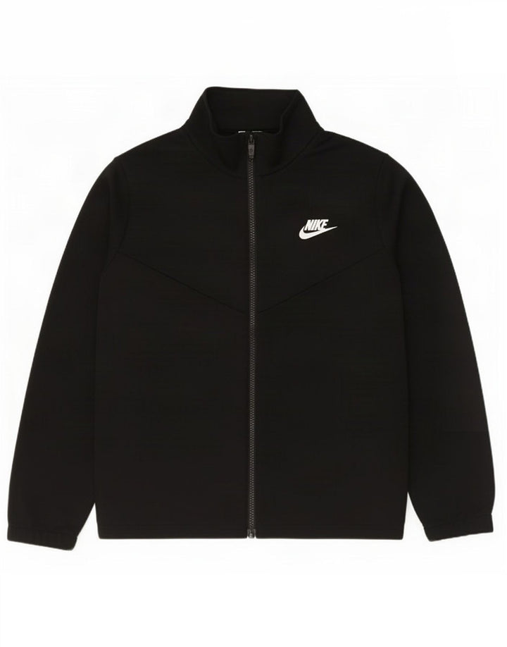 Jachetă de top pentru trening grafic Nike pentru băieți 12-13 ani, mare, negru, poliester