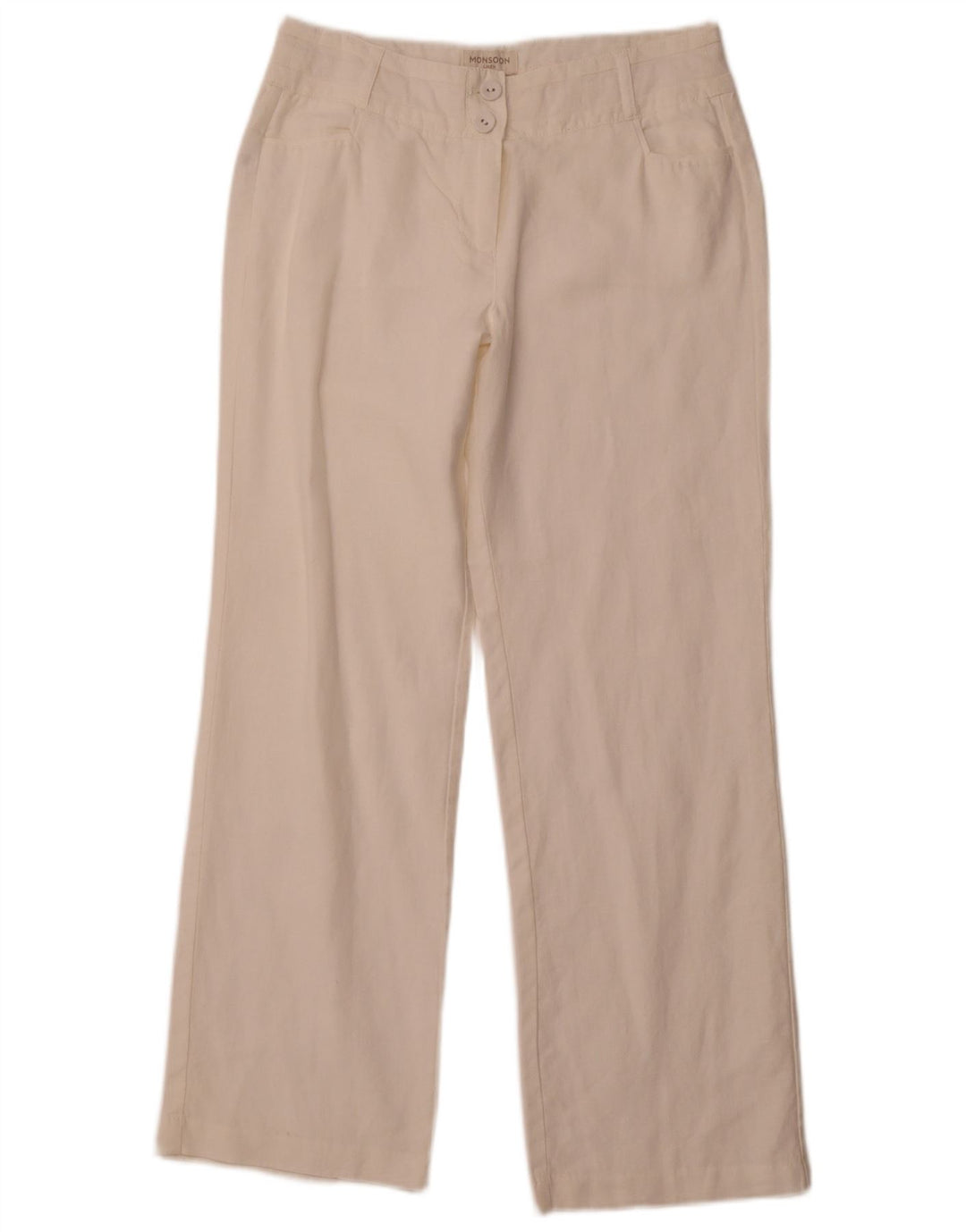 MONSOON Pantaloni casual drepti pentru bărbați UK 10 Mici W30 L29 In alb