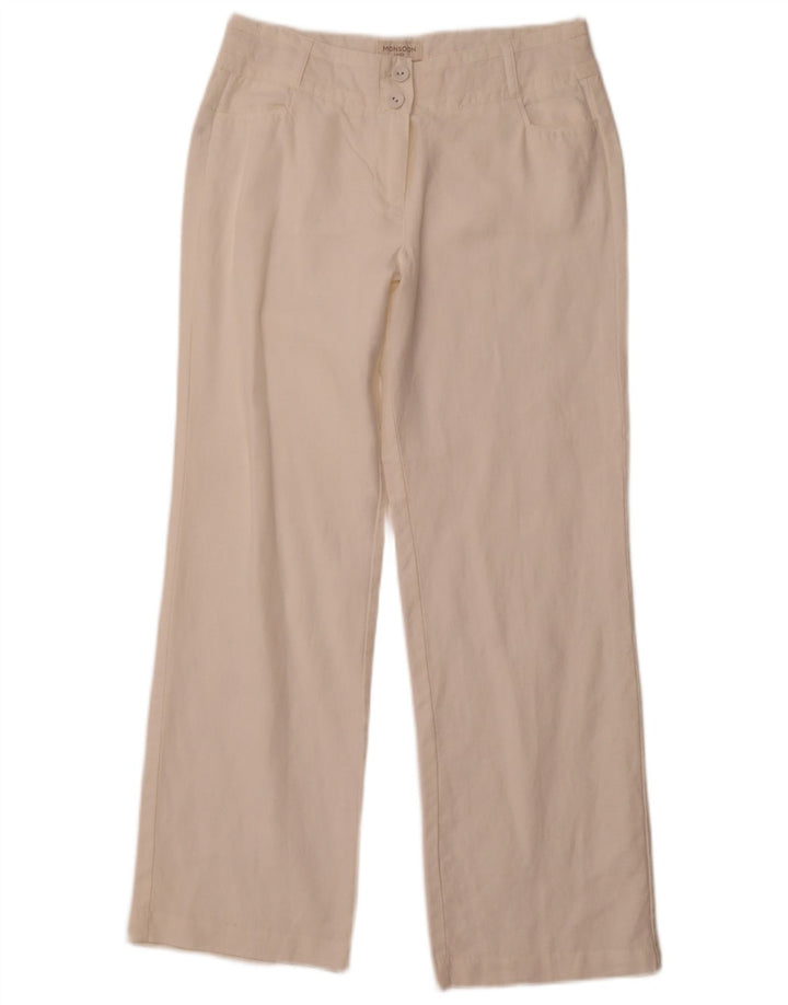 MONSOON Pantaloni casual drepti pentru bărbați UK 10 Mici W30 L29 In alb