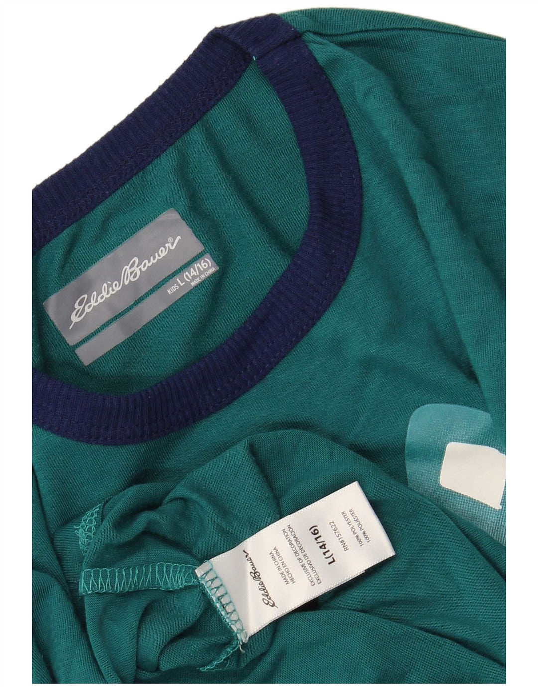 EDDIE BAUER Top grafic pentru baieti cu maneca lunga 13-14 ani mare verde