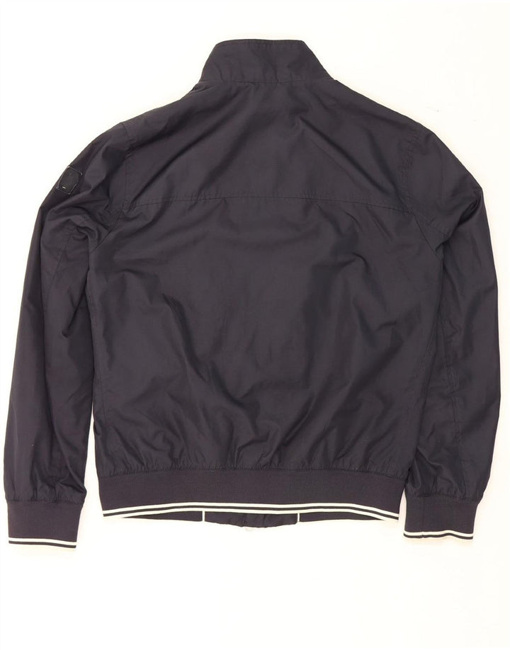 MARINA YACHTING Mens Bomber Jacket IT 50 Large Navy Blue Polyester Vintage Marina Yachting and Second-Hand Marina Yachting from Messina Hembry 