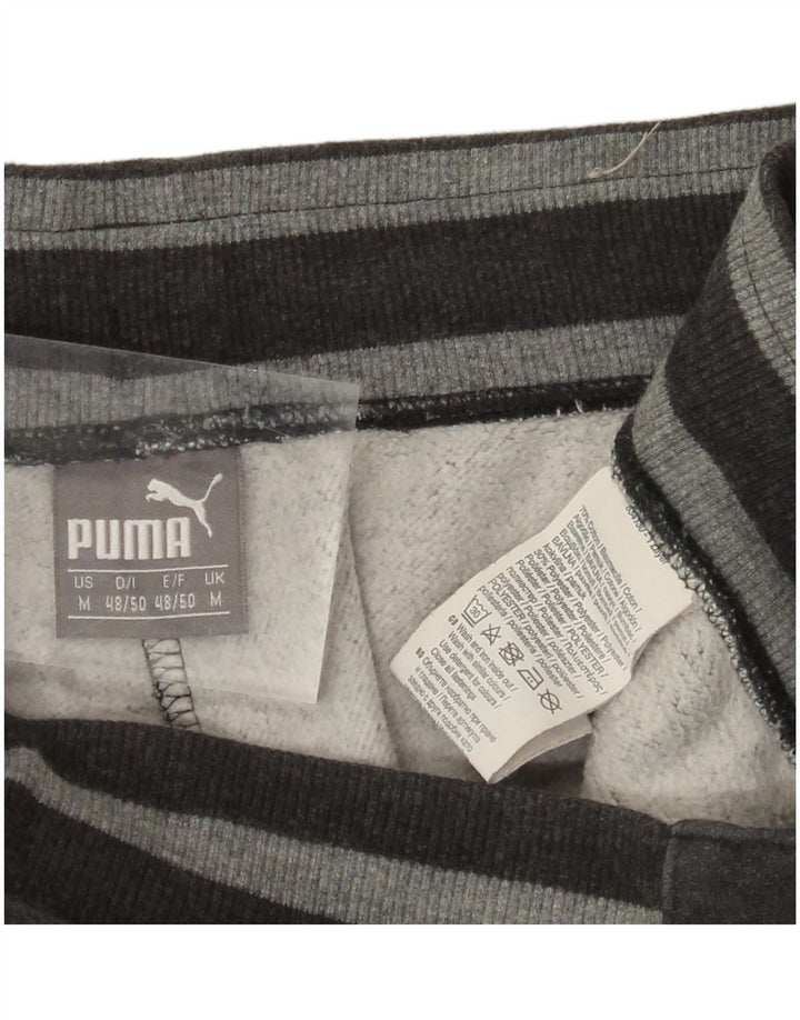 PUMA Mens Graphic Tracksuit Trousers Joggers Medium  Grey Cotton