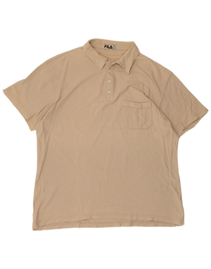Tricou polo pentru bărbați FILA XL, bej, bumbac