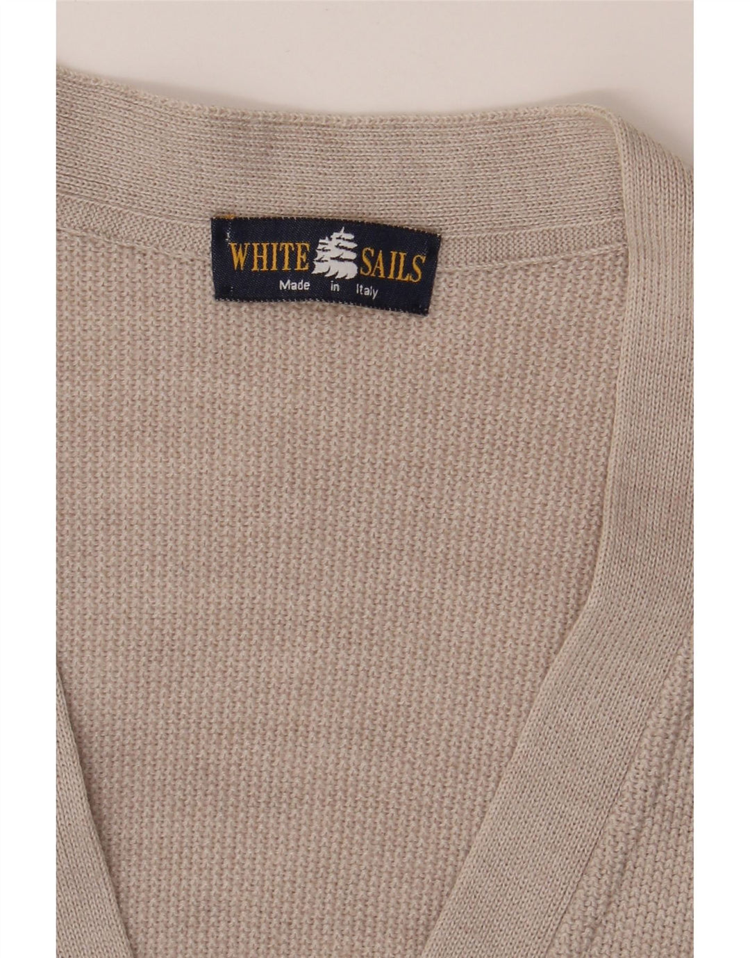 WHITE SAILS Mens Cardigan Sweater Large Grey Vintage White Sails and Second-Hand White Sails from Messina Hembry 