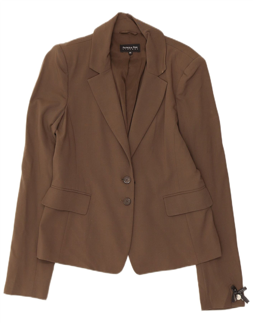 PATRIZIA PEPE Jachetă pentru damă cu 2 nasturi IT 46 Lână virgină maro mare