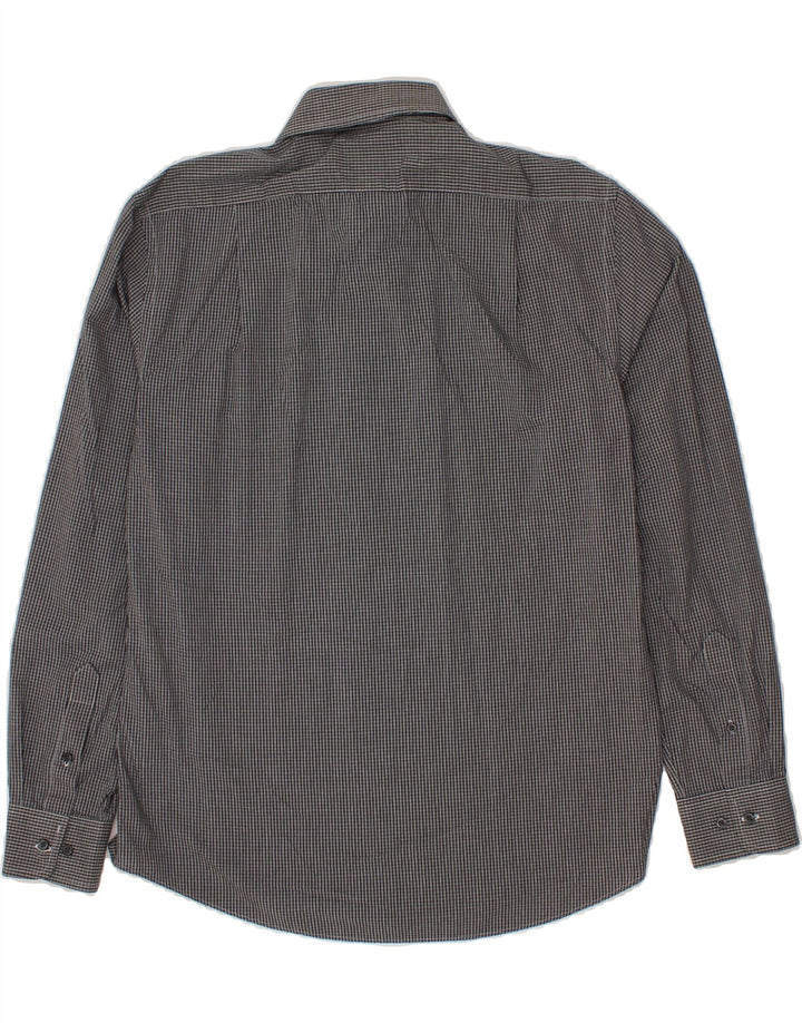 DOCKERS Mens Fitted Shirt Size 15 15 1/2 Medium Grey Check Cotton Vintage Dockers and Second-Hand Dockers from Messina Hembry 