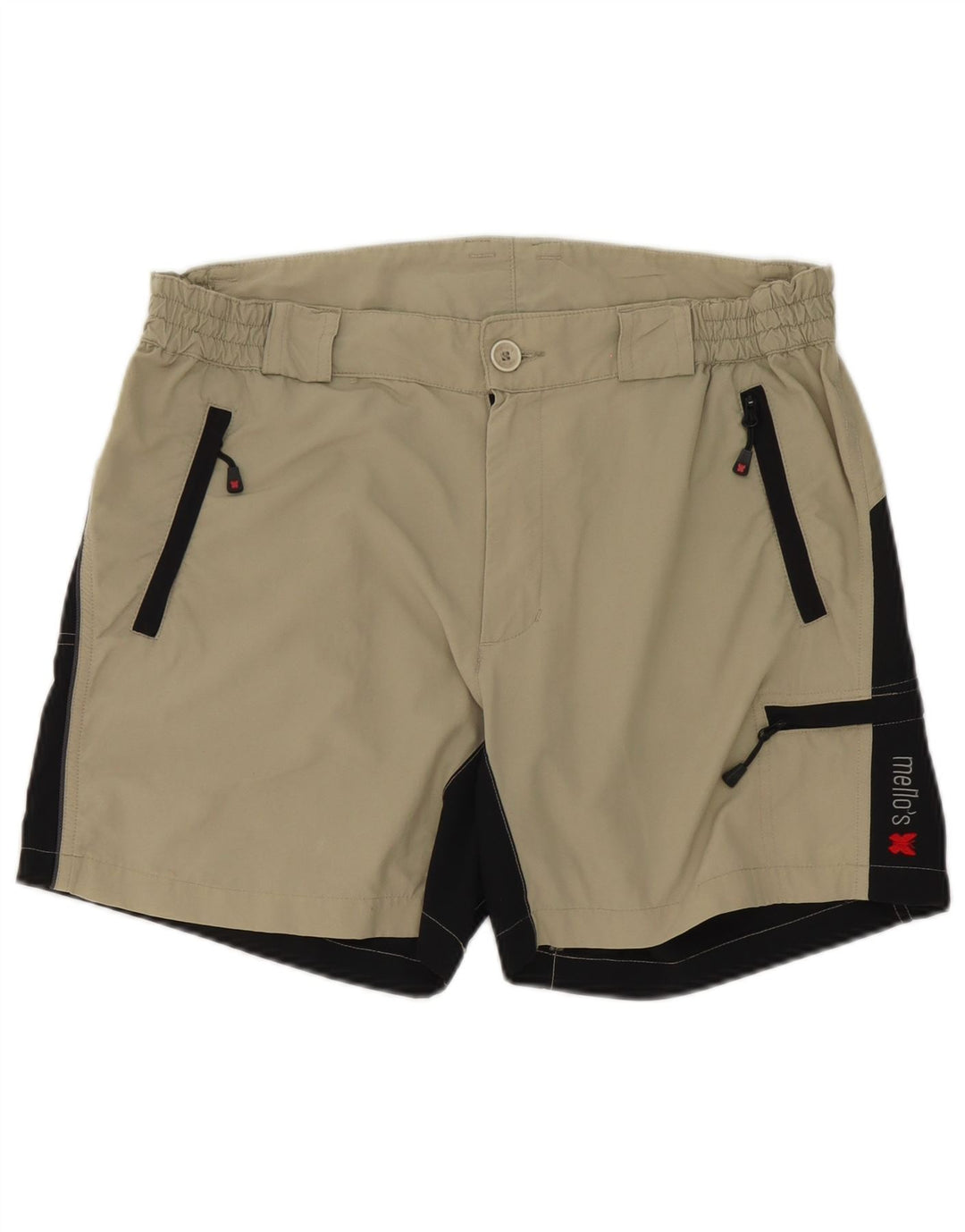 Mello's Pantaloni scurți cargo pentru bărbați W32 Medium Bej Poliamidă color bloc