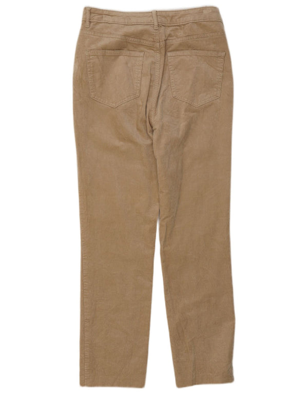 Pantaloni drepti din velur pentru femei Marks & Spencer UK 10 Small W27 L28 Bej