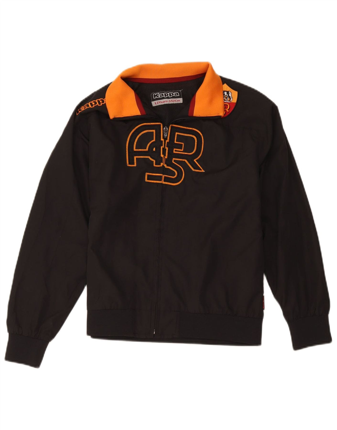 Jachetă Bomber cu grafică pentru băieți Kappa As Roma 11-12 ani, negru, color block