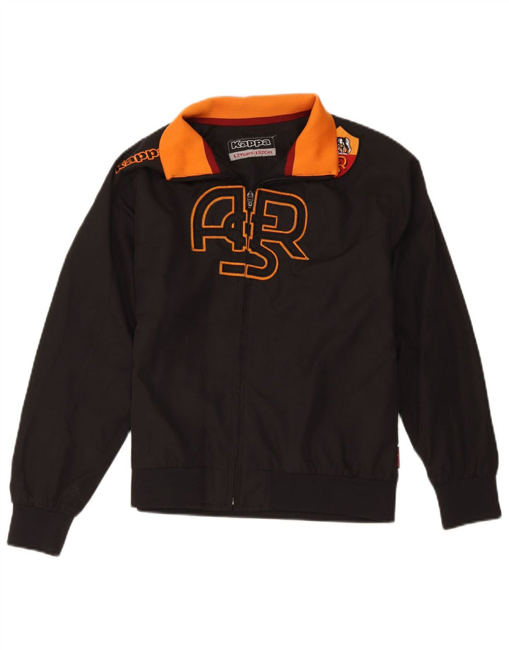 Jachetă Bomber cu grafică pentru băieți Kappa As Roma 11-12 ani, negru, color block