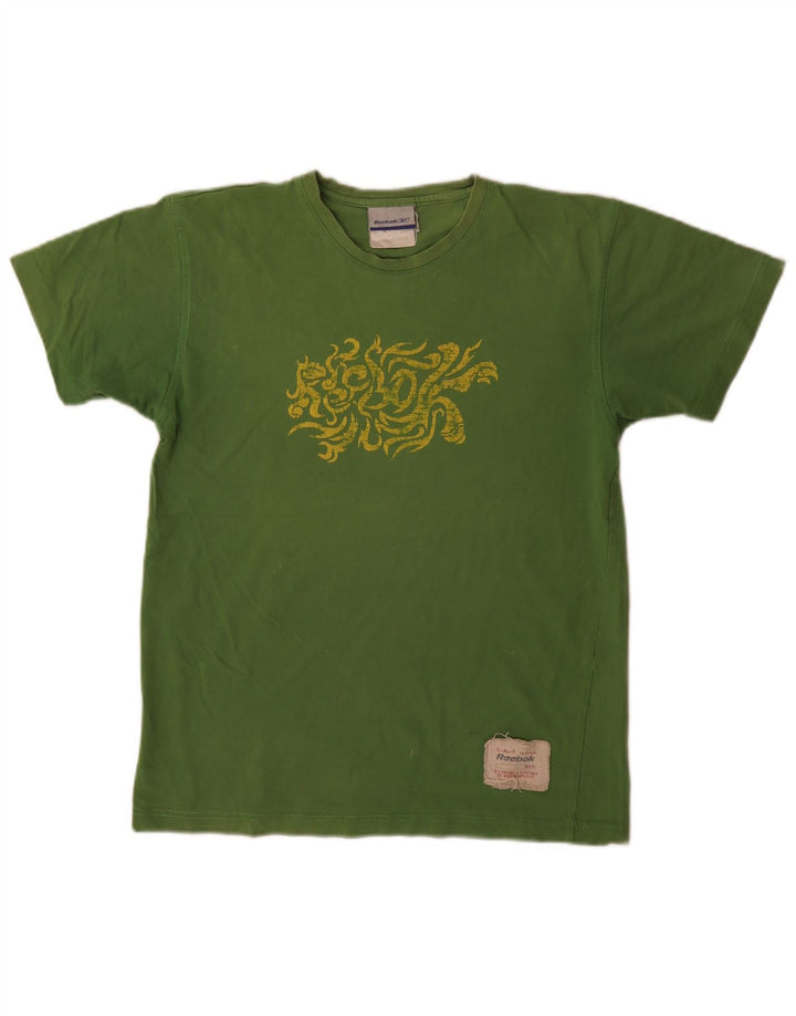 Tricou grafic Reebok pentru bărbați Top mic, verde, bumbac