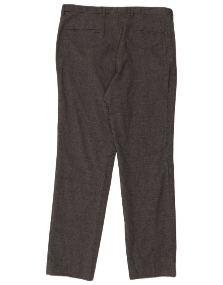 Hugo Boss Pantaloni drepți pentru bărbați IT 50 Large W34 L31 Gri Houndstooth