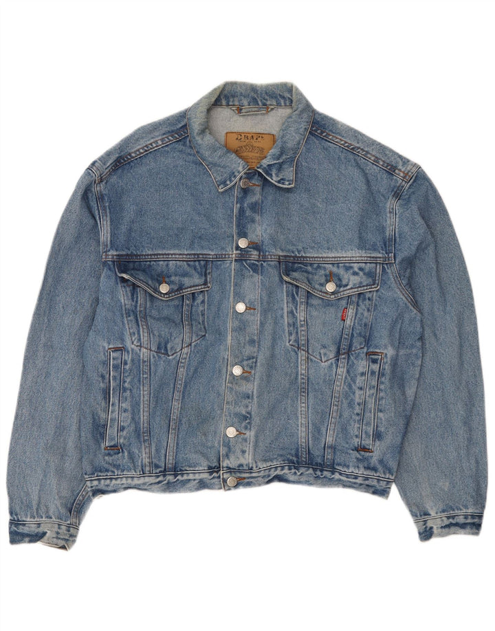 Jachetă de blugi supradimensionată pentru femei Vintage UK 14 Medium Blue