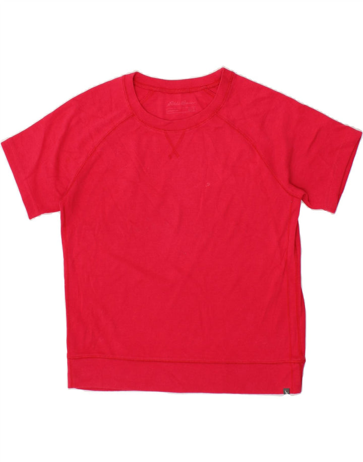 EDDIE BAUER Womens T-Shirt Top UK 14 Medium Red Cotton Vintage Eddie Bauer and Second-Hand Eddie Bauer from Messina Hembry 