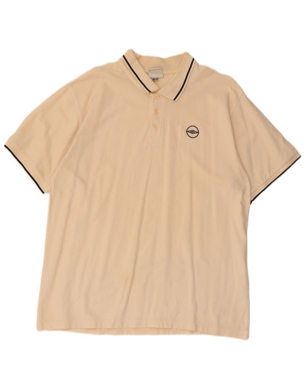 Cămașă polo pentru bărbați Umbro XL, bej, bumbac
