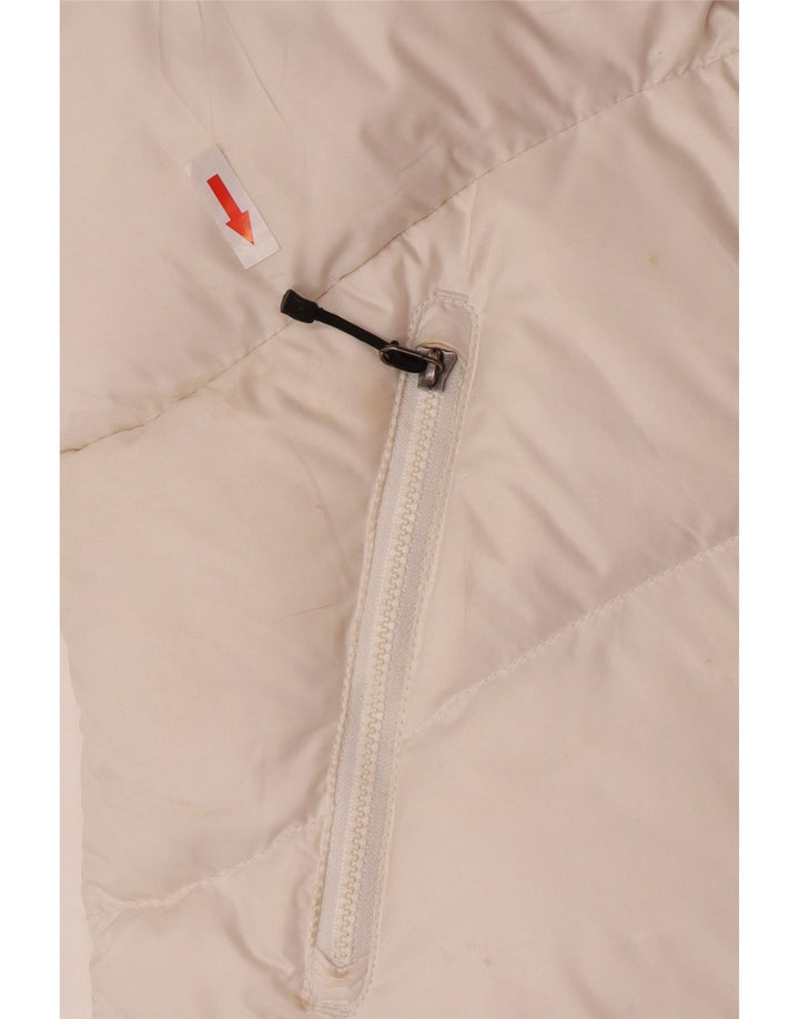 Gilet căptușit cu glugă Nike pentru femei UK 12/14 Poliester alb mediu