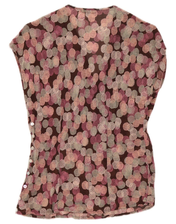 MARKS & SPENCER Bluză fără mâneci pentru femei UK 12 Medium Purple Geometric