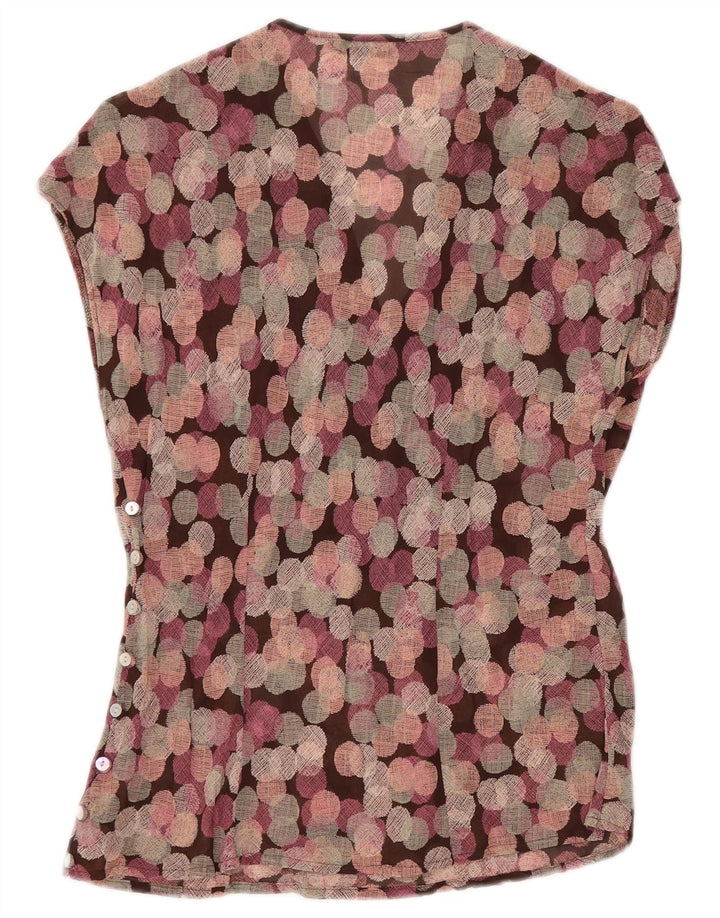 MARKS & SPENCER Bluză fără mâneci pentru femei UK 12 Medium Purple Geometric