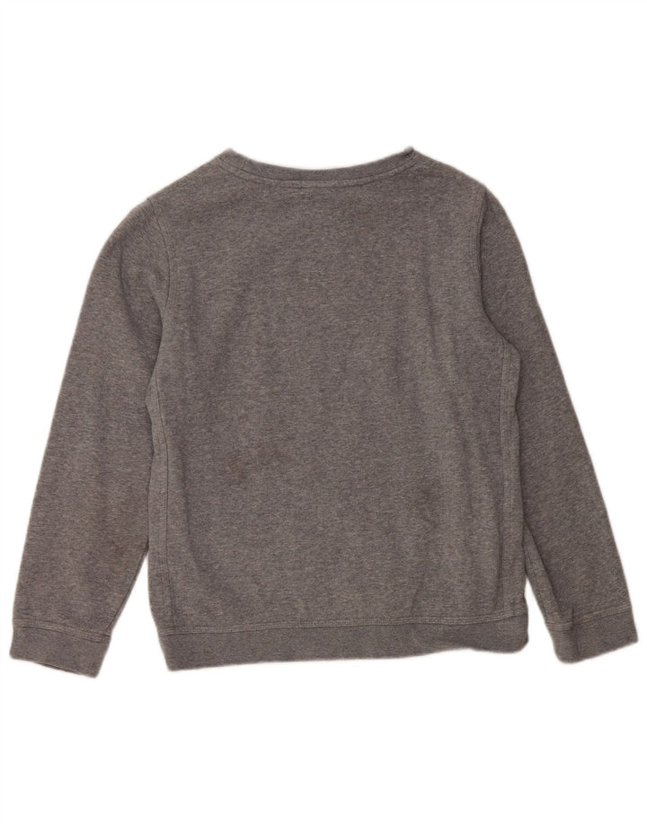 NIKE Boys Graphic Sweatshirt Jumper 12-13 Years Large Grey Cotton