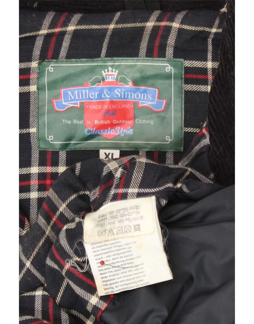 Jachetă pentru bărbați Miller & Simons din bumbac cerat UK 42 XL Negru