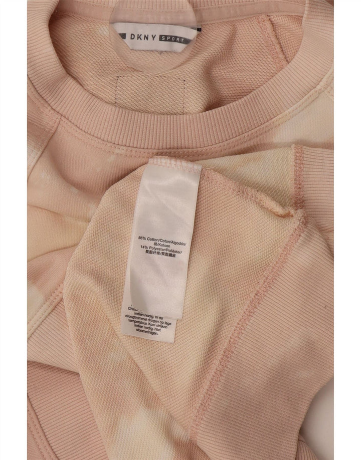 Dkny Pulover cu grafic pentru femei UK 14 Medium Pink Tie Dye Bumbac