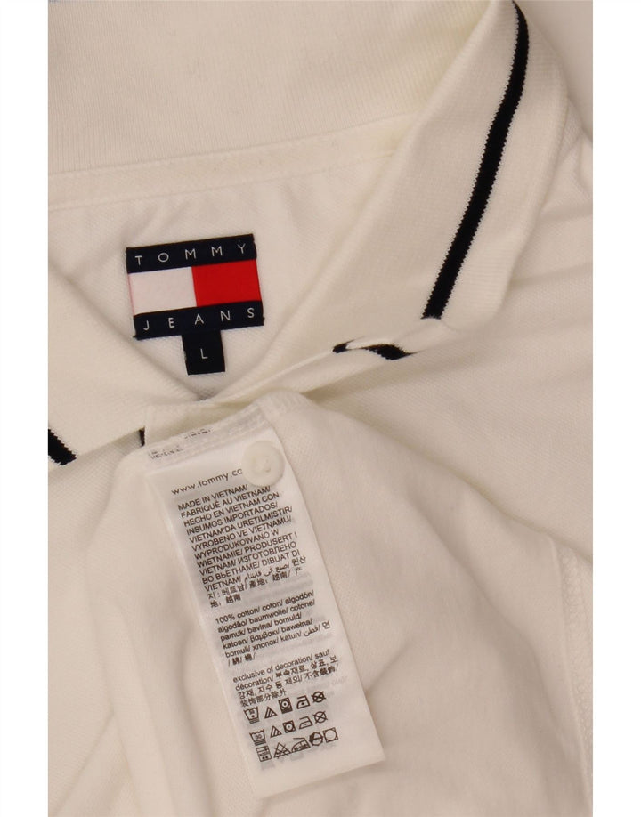 Tricou polo Tommy Hilfiger pentru bărbați, mare, alb, bumbac