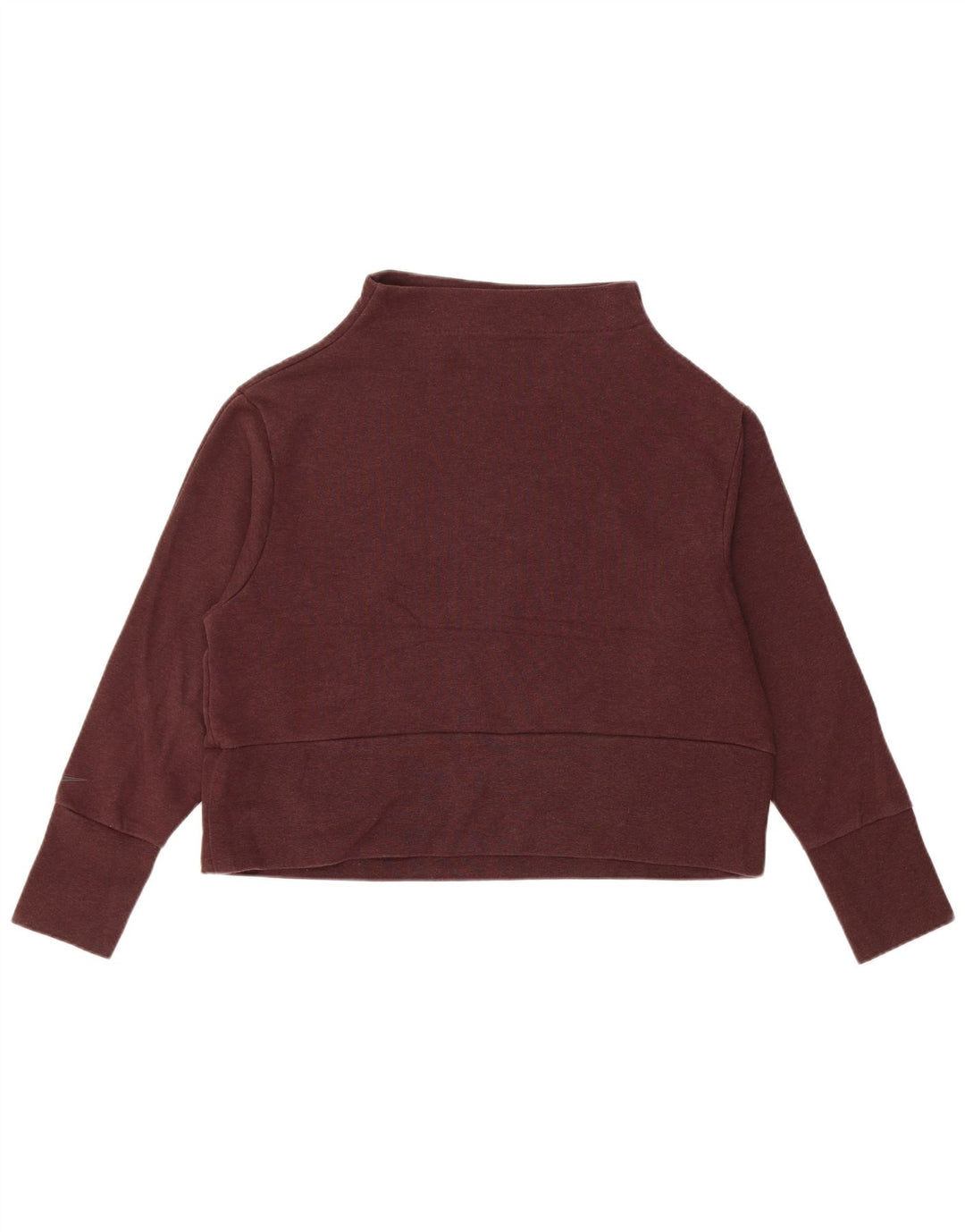 Pulover Nike Dri Fit Crop pentru femei UK 14 Poliester Burgundy mediu