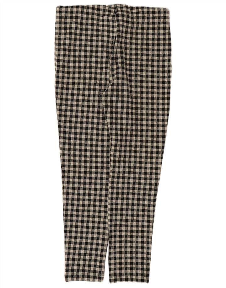 Pantaloni casual slim pentru femei Zara XL W32 L27 Poliester vichy negru