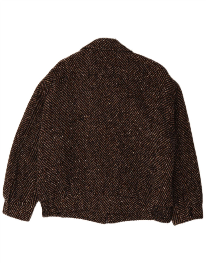 Jachetă Bomber Vintage pentru bărbați Marea Britanie 42 XL Lână maro în spinare