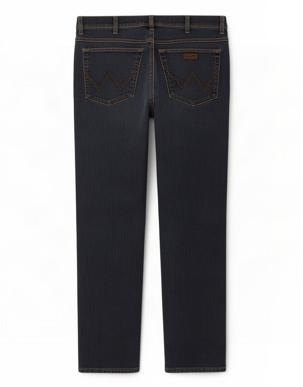 Blugi drepti pentru bărbați Wrangler, cu tăiere obișnuită, L34 L30, bumbac bleumarin