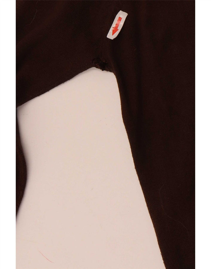 Pulover cardigan pentru femei Zara UK 12, bumbac maro mediu