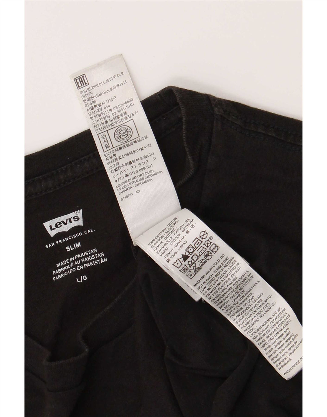 Tricou Levi's Slim Fit Top Mare din bumbac negru