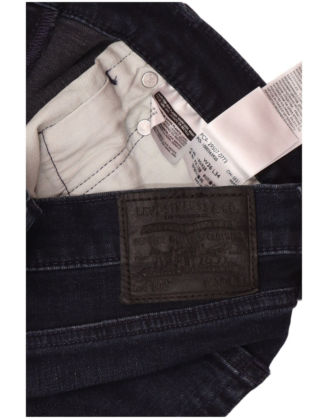 Blugi conici 502 pentru bărbați LEVI'S L36 L32 Bumbac bleumarin