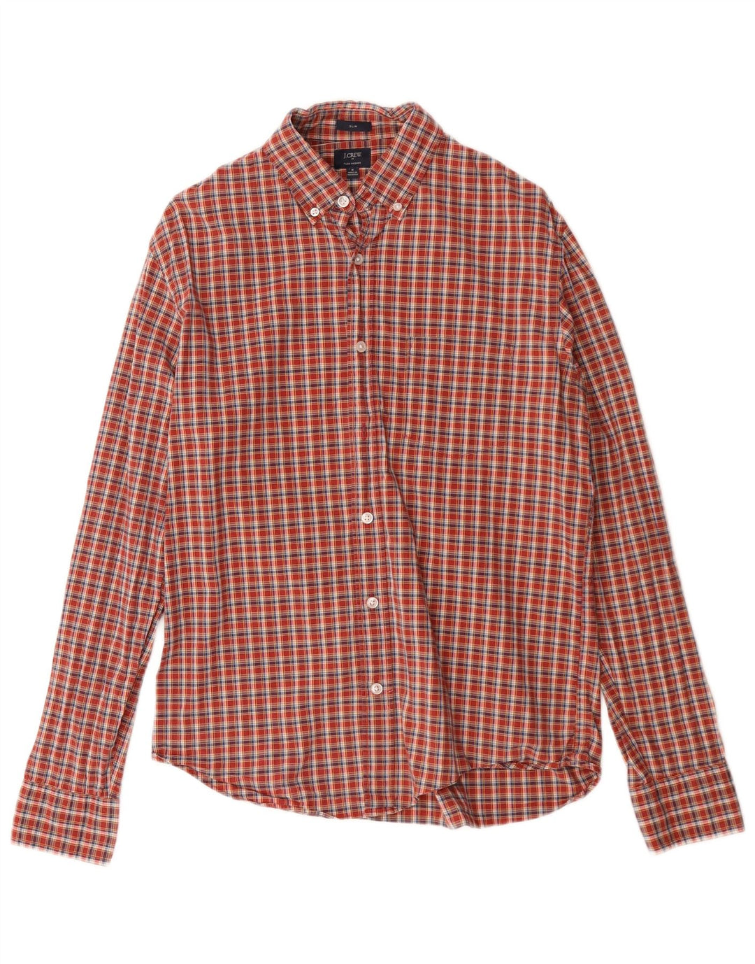 Cămașă pentru bărbați J. CREW, slim fit, din bumbac roșu mediu cu carouri