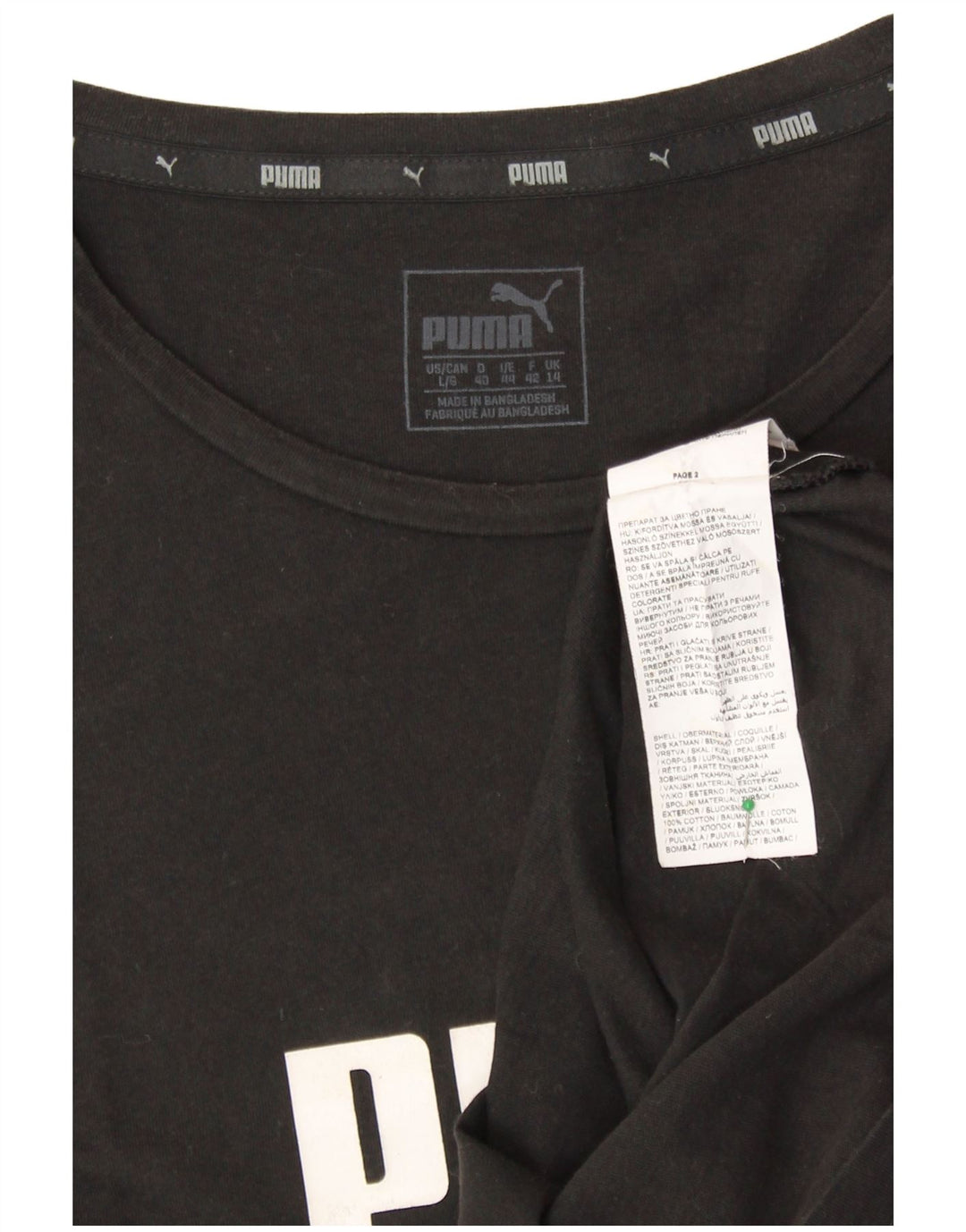 Tricou grafic PUMA pentru femei Top UK 14 Medium Black Bumbac