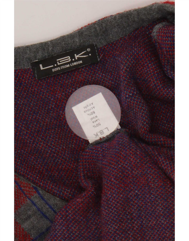 Cardigan Vintage fără mâneci pentru bărbați, lână cu carouri mici, gri