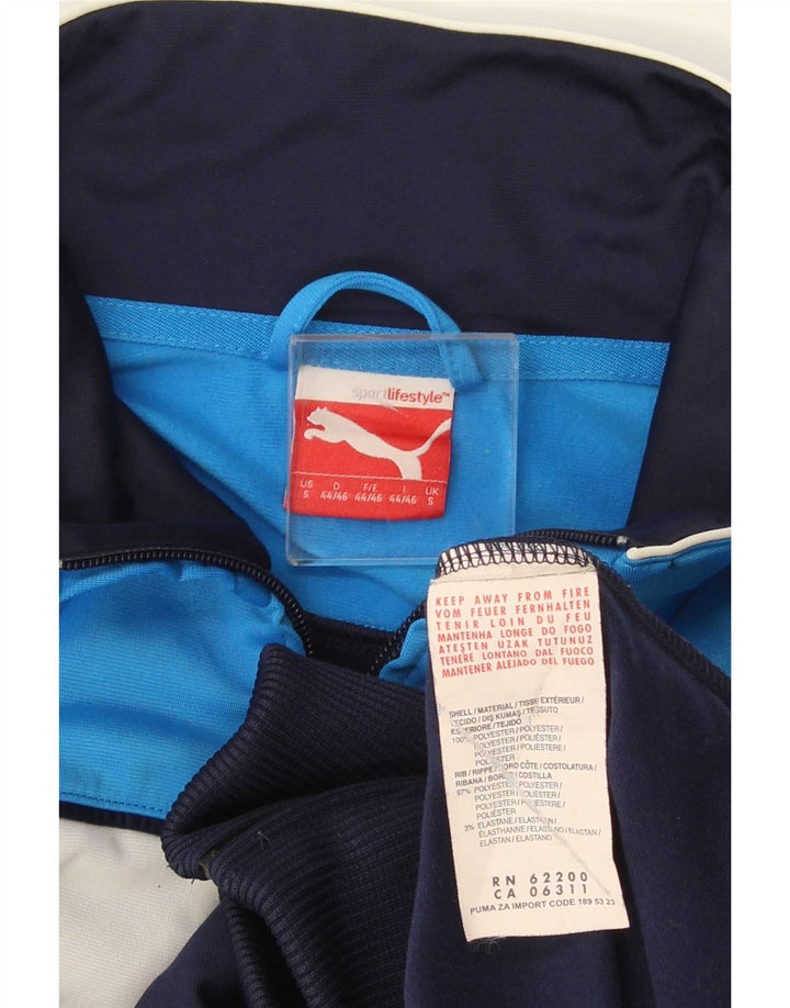 Jachetă de trening pentru bărbați Puma, din poliester color block, albastru bleumarin