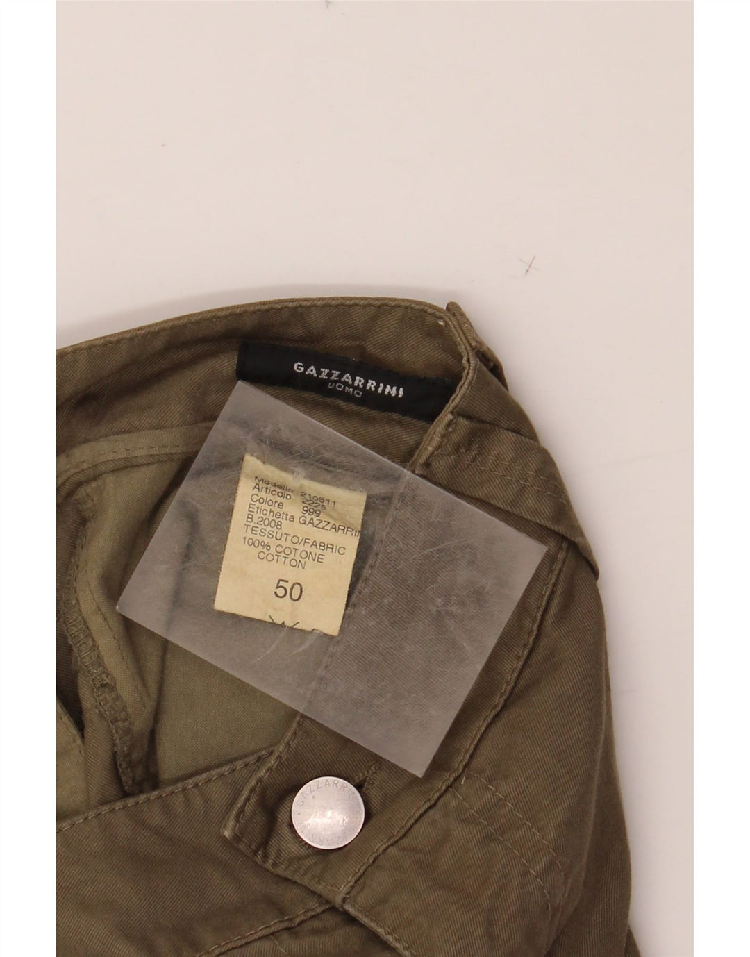 GAZZARRINI Bermudă pentru bărbați cargo IT 50 Large W38 Khaki Bumbac