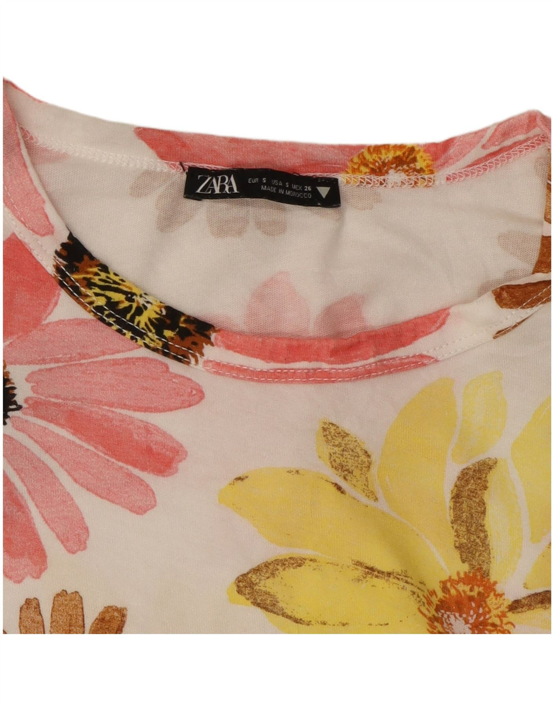 Tricou grafic supradimensionat ZARA pentru femei Top UK 10 Mic Multicolor Floral