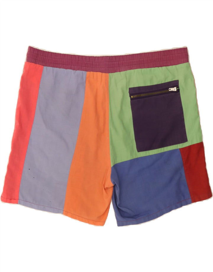 VINTAGE Mens Swimming Shorts Small  Multicoloured Colourblock Polyester Vintage Vintage and Second-Hand Vintage from Messina Hembry 