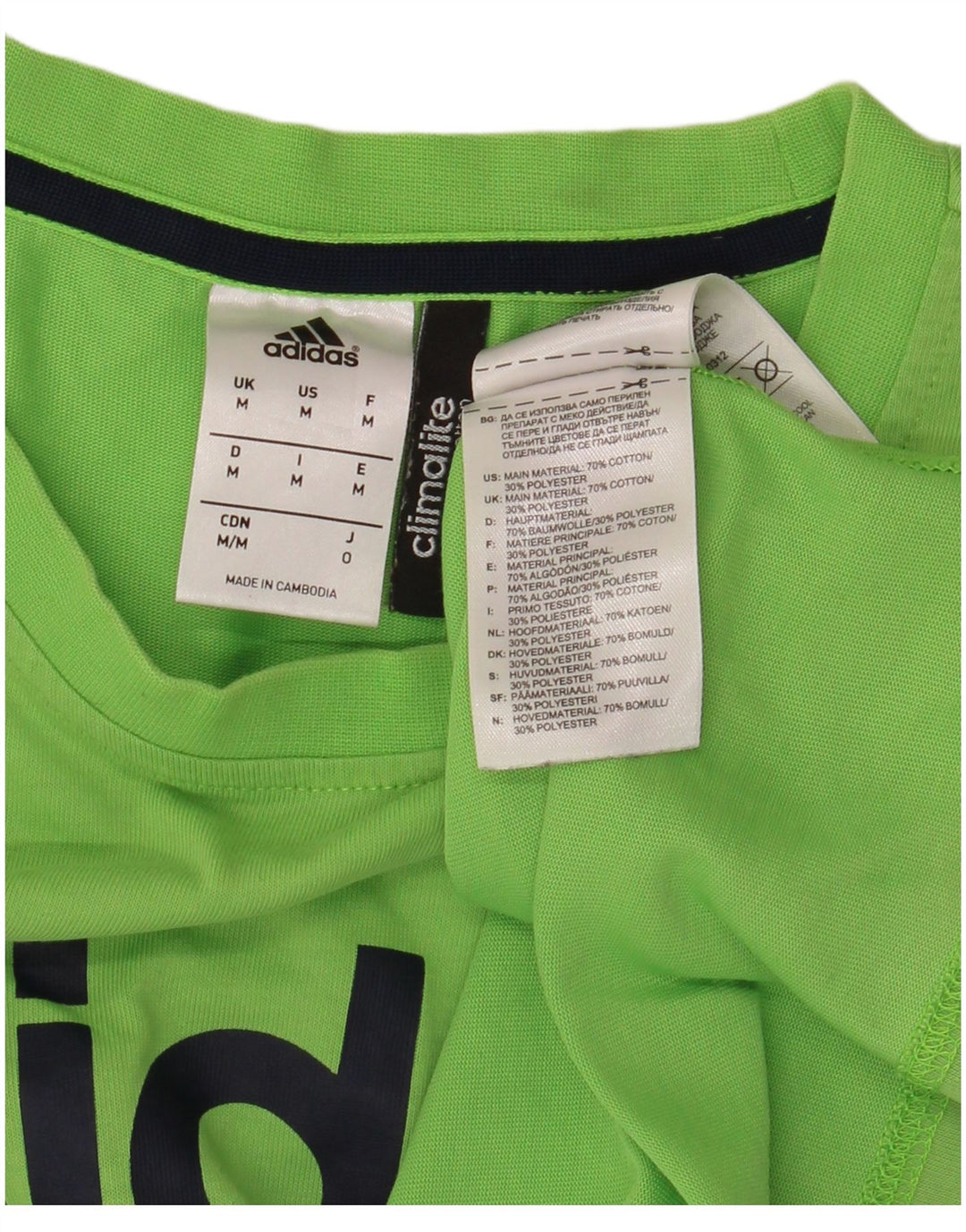 Tricou grafic ADIDAS Climalite pentru bărbați Top din bumbac verde mediu