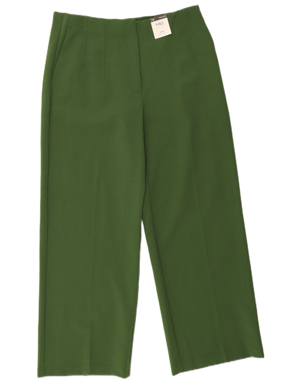 Marks & Spencer Pantaloni casual cu talie înaltă pentru femei UK 16 Large W32 L28 Green