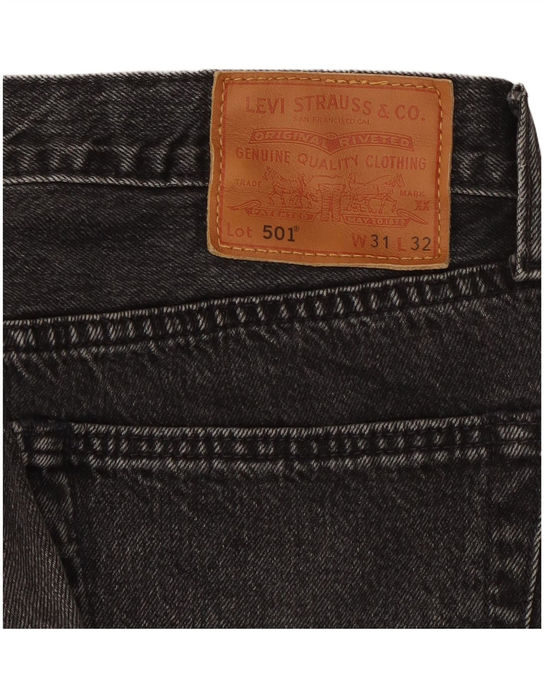 Blugi drepti pentru bărbați Levi's 501 W31 L29 bumbac negru
