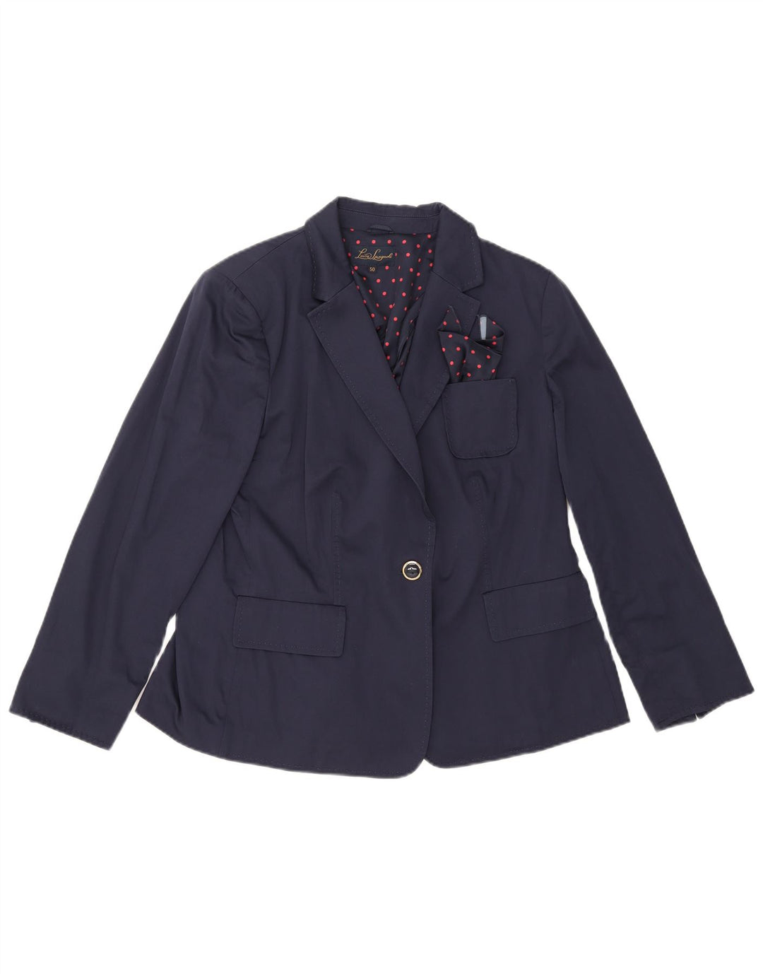 Sacou blazer pentru femei Luisa Spagnoli 1 buton IT 50 XL bumbac bleumarin