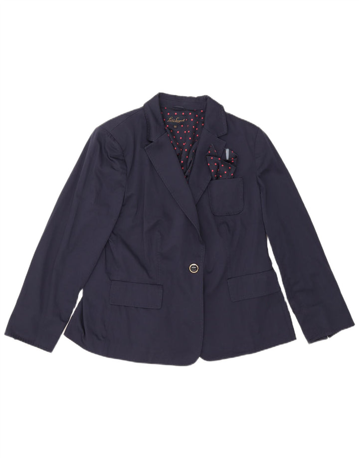 Sacou blazer pentru femei Luisa Spagnoli 1 buton IT 50 XL bumbac bleumarin