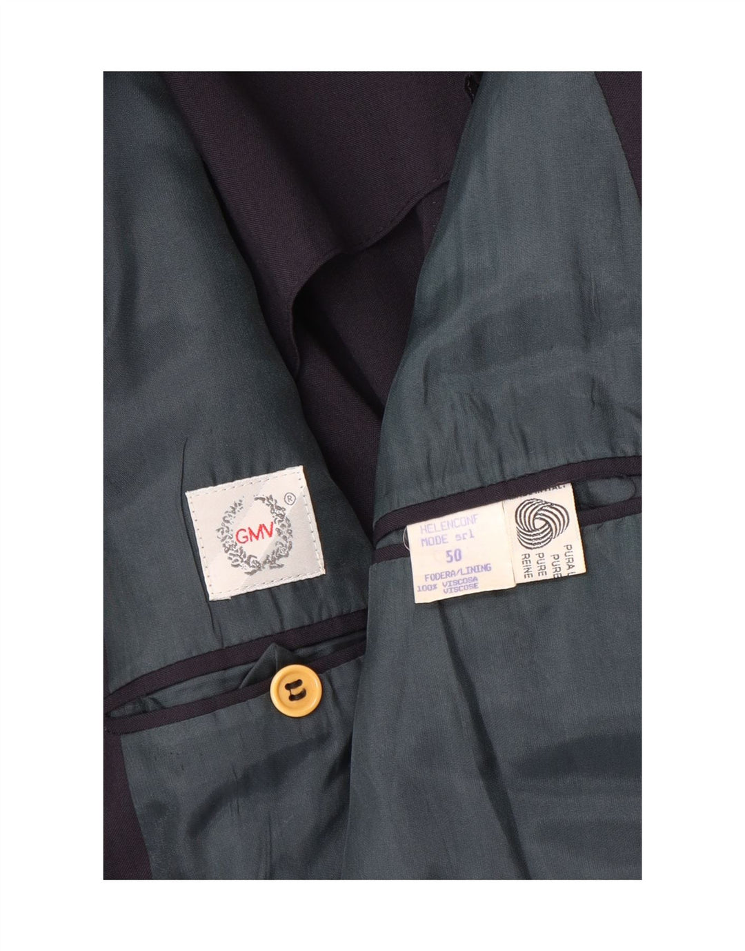 Blazer Vintage pentru bărbați cu 3 nasturi IT 50 Lână mare albastru bleumarin